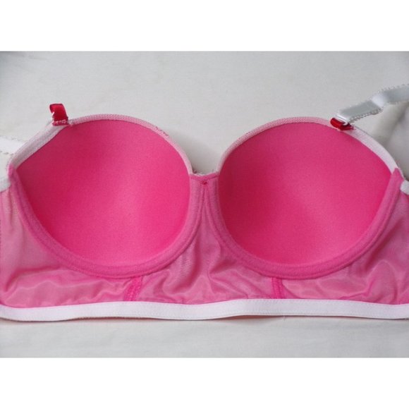 JOSIE NATORI Balconette Longline Lace Underwire Bra #847154 Ivory Pink 32C NEW - Picture 5 of 6